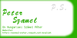 peter szamel business card